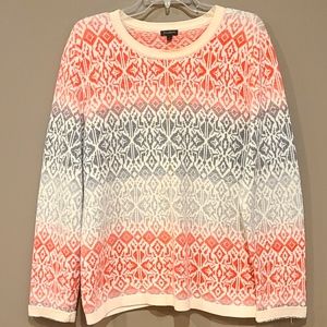 Snowflake Nordic Red Blue Sweater by Talbots XL